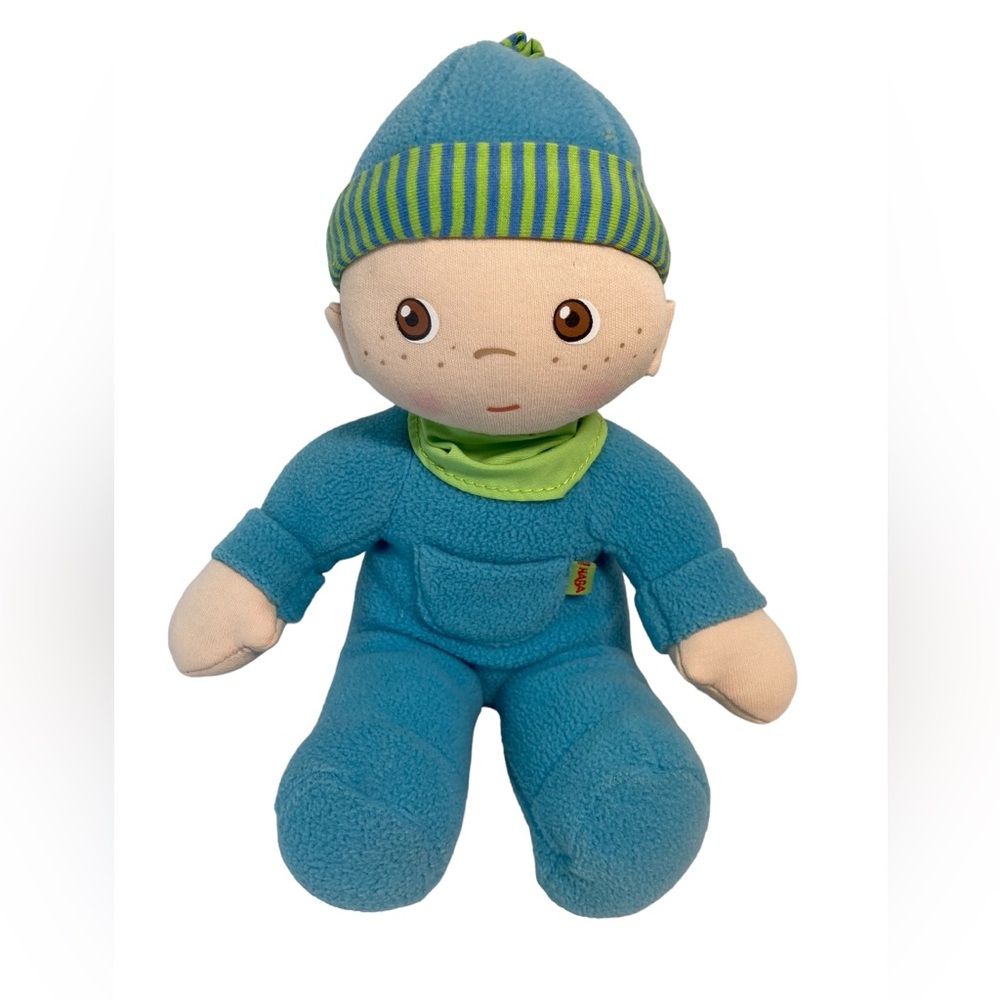 HABA Snug Up Baby Boy Doll Plush Luis 7" Machine Washable Germany HTF.